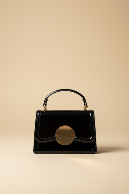 Mini bag noir — frontale posé