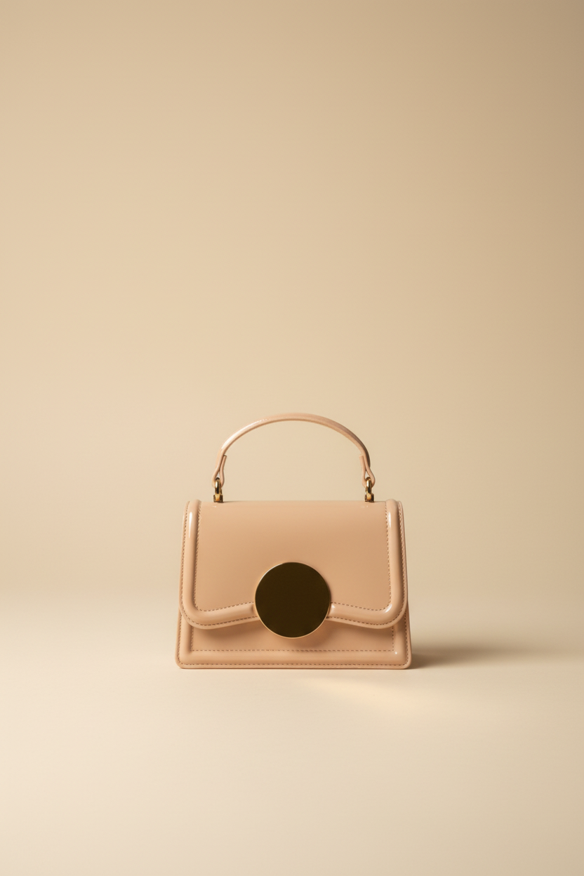 Mini bag nude — frontale posé