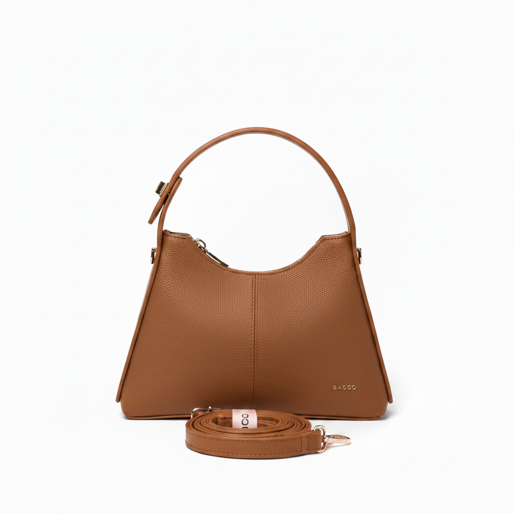 Sac cognac fond blanc