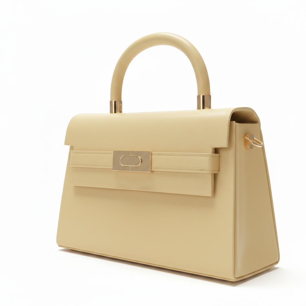 Sac jaune pâle Kelly – fond blanc