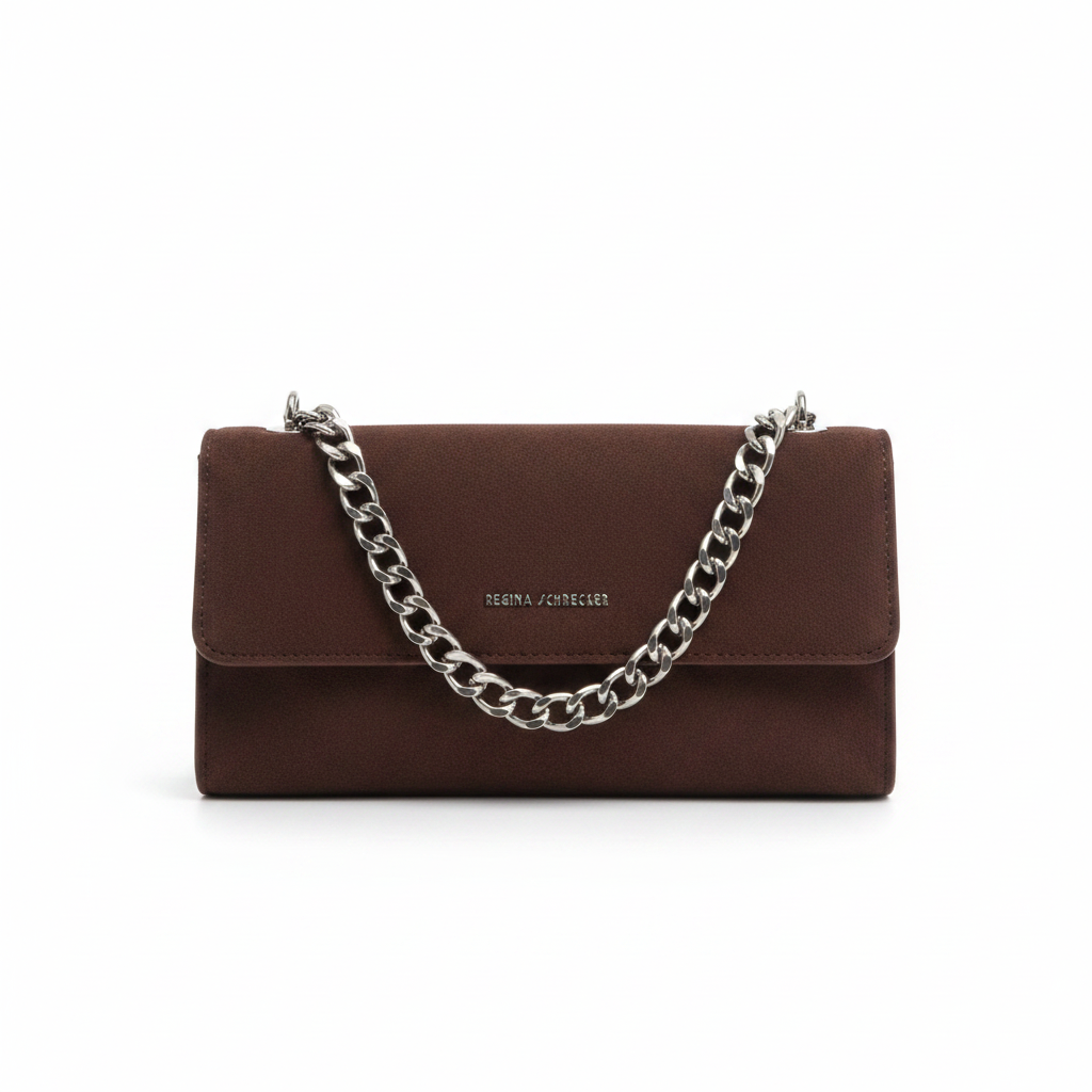 Velmora – Clutch Marron Fond Blanc