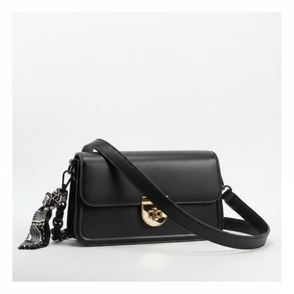 Velmora – Sac Noir & Foulard Noir/Blanc